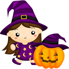 Witch with Pumpkin