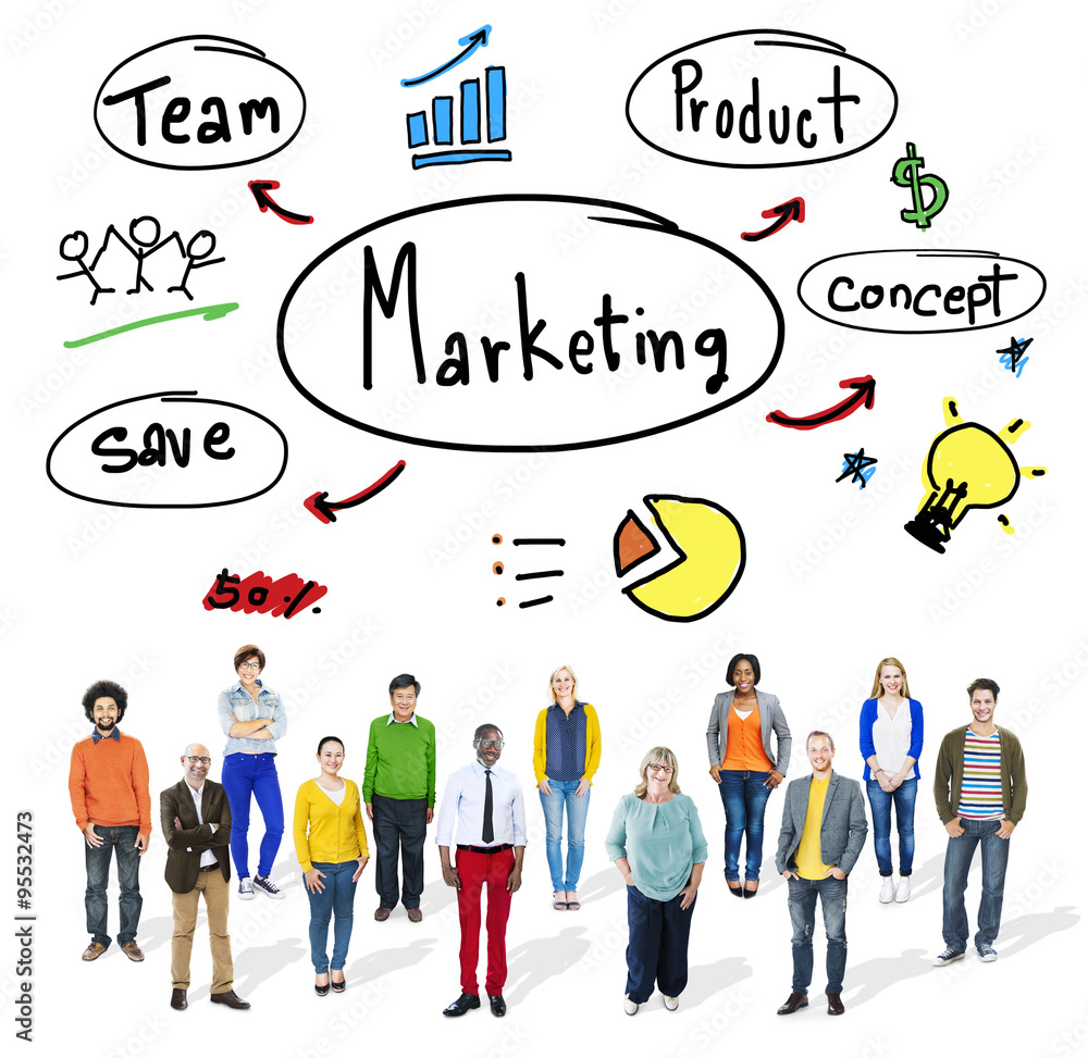 Sticker marketing strategy team business commercial advertising concept - Stickers