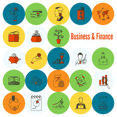 Fototapeta na wymiar Business and Finance Icon Set