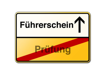 Führerschein Prüfung bestanden Schild 