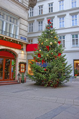 Christmas tree with modern style of decoration in downtown of Vi