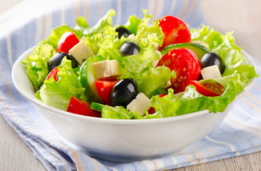 Vegetable salad with feta cheese