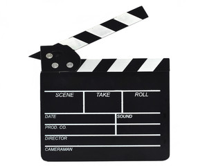 Film Slate, isolated on white, with clipping path