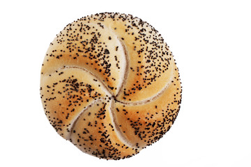 Kaiser roll Bread isolated over white