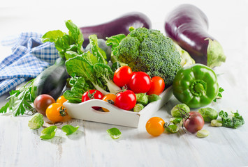 Assortment of Organic healthy vegetables.