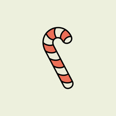 Christmas candy cane icon
