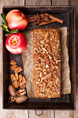 Gingerbread apple loaf cake