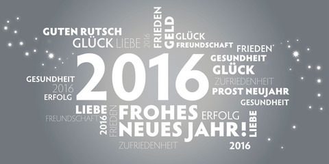 Obraz premium 2016_Neujahrsgruss silber - Wünsche auf deutsch