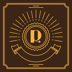 Simple and graceful monogram design in line art style