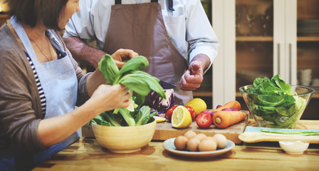 Family Cooking Kitchen Preparation Dinner Concept