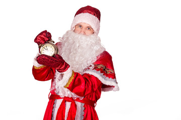 Santa Claus, Christmas, Clock.