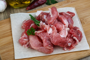 Diced pork meat