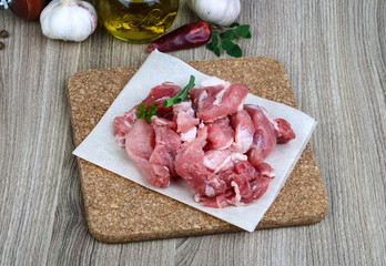 Diced pork meat