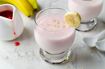 Smoothie on a marble background