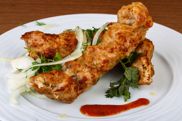 Grilled kebab meat
