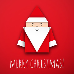 święty mikołaj origami wektor