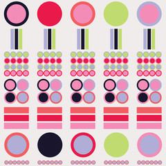 Seamless decorative vector background with geometric shapes 