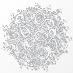 White Paper Pattern With Circle Shape. Mandala.
