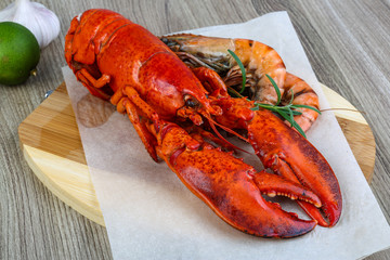 Lobster and shrimps
