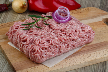 Raw minced pork meat