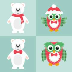 winter bear and owl