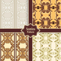 set of seamless ornamental patterns