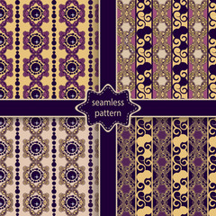 set of seamless ornamental colorful patterns