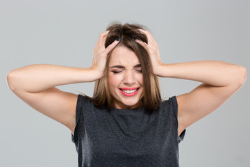 Woman with depressed expression