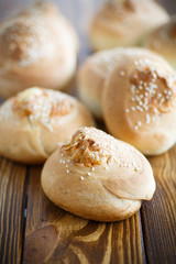 homemade bread loaf with cheese inside