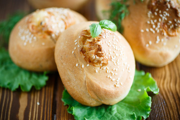 homemade bread loaf with cheese inside