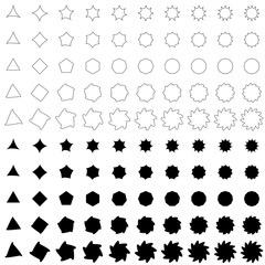 Black deformed polygon shape collection 