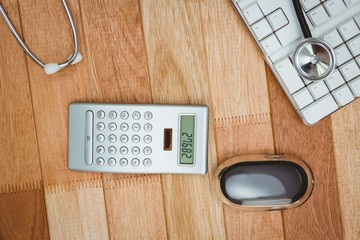 Close up view of medical desk