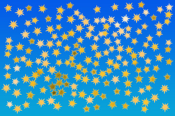 étoiles dorées sur fond bleu 