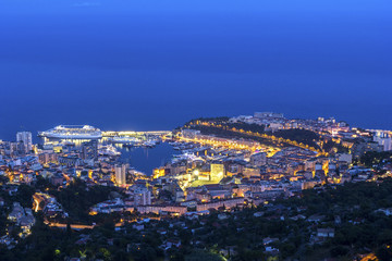 View on Monaco in the evening