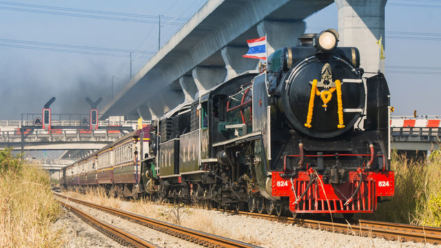 Steam train excursion trip on Thailand eastern line, 2013.