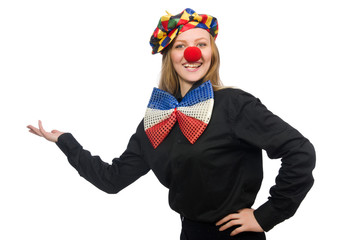 Funny clown isolated on white