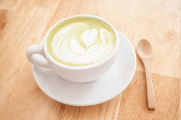 Hot green tea latte