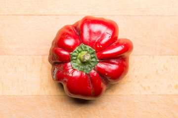 Red Pepper From my Garden, on a Wooden Cut board