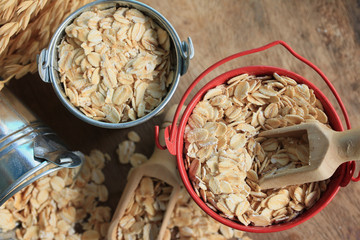 oat flakes on wood