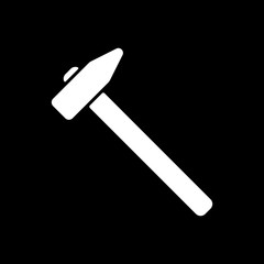 The hammer icon. Hammer symbol. Flat