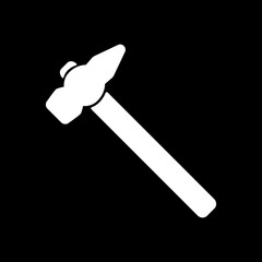The hammer icon. Hammer symbol. Flat