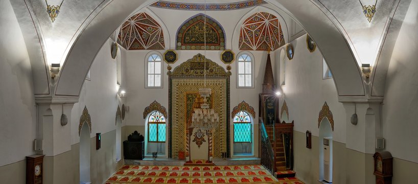 Orhan Gazi Mosque interior, Bursa, It was built in 1399 year