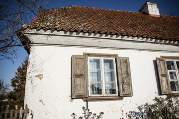 Old wooden retro window background.