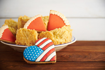 Thanksgiving sweets on a wooden background