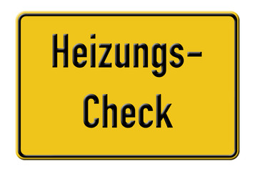 Heizungs-Check 12 / hohes Schild, freigestellt