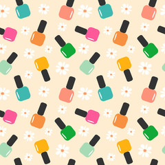 spring summer nail polish color seamless vector pattern background illustration