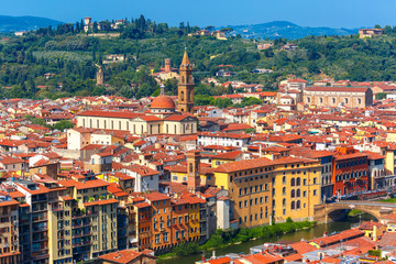 Fototapeta na wymiar Oltrarno and Santo Spirito in Florence, Italy