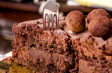 Piece of chocolate cake