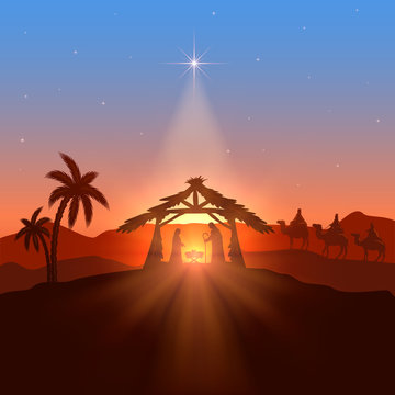 Christian theme with Christmas star