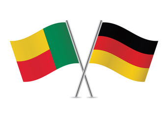 Benin and German flags. Vector illustration.
